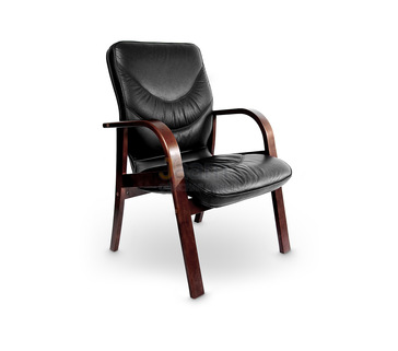 Офисный стул LEEDS WOOD D кожа+кож.зам.