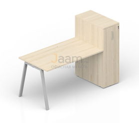 Мебель для персонала Стол с приставным шкафом Tower (меламиновый аутлет) ARTPM148T112