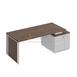 Кабинет руководителя Стол руководителя на опорной тумбе с декоративной вставкой (левый/правый) БР 112