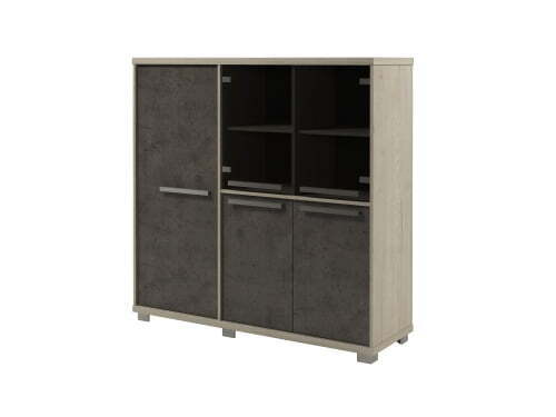 Шкаф трехсекционный с гардеробом, левый Vestar Z-33-01л 1556x500x1538 (Дуб Галифакс белый/Бетон Чикаго)