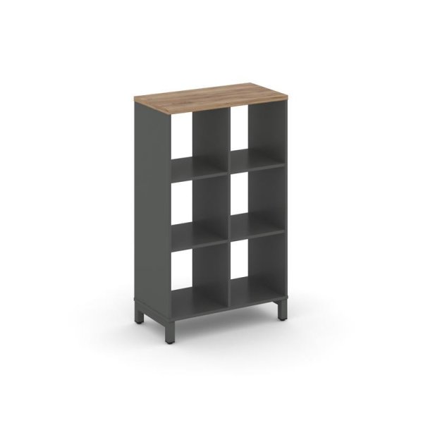 Каркас стеллажа 3 яруса SN.KS-320 (754х400х1248) (Антрацит/Дуб Табак/Металл Антрацит)