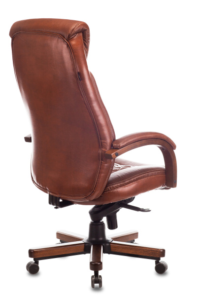 Кресло руководителя T-9924WALNUT светло-коричневый Leather EiCHel кожа крестов. металл/дерево