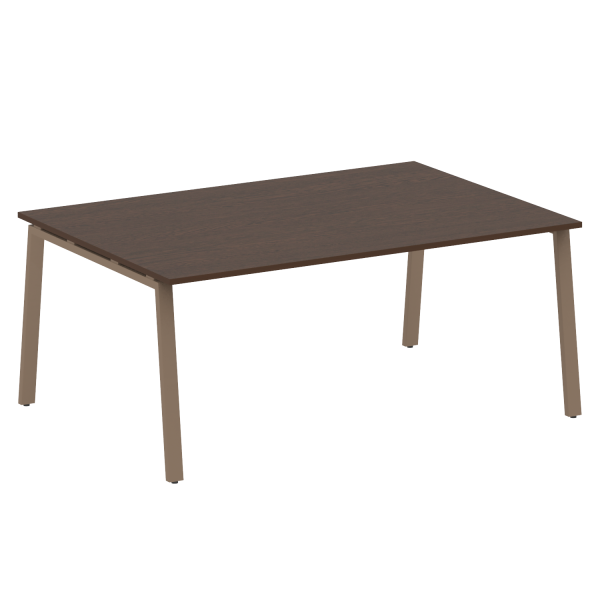 Стол для переговоров (1 столешница) на А-образном м/к Metal System Style БА.ПРГ-1.5 1800x1235x750 (Венге Цаво/Мокко металл)