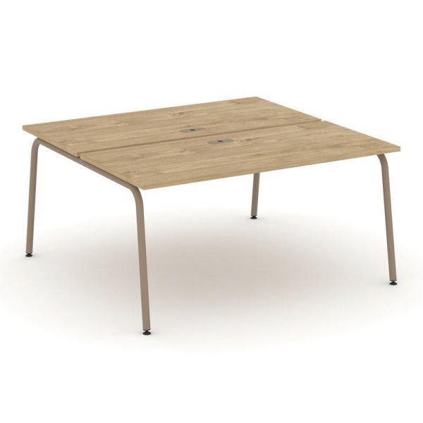 Рабочая станция 2 места ES.D.RS-2.4-LK (1580х1500х750) (Тиквуд Светлый/Металл Латте)