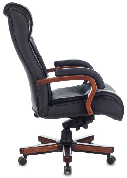 Кресло руководителя T-9926WALNUT черный кожа крестов. металл/дерево