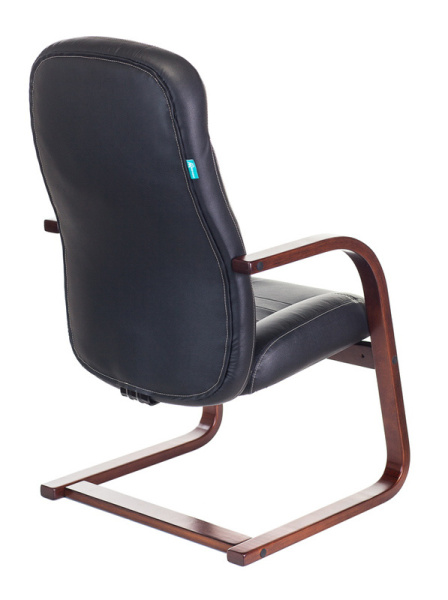 Кресло T-9923WALNUT-AV черный кожа полозья дерево коричневый