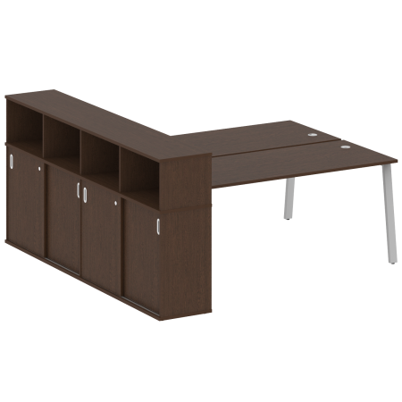 Рабочая станция с шкафом-купе на А-образном м/к Metal System Style БА.РС-СШК-4.5 Т 2210x2332x1098