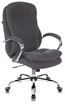 Кресло руководителя T-9950SL Fabric серый Alfa 44 крестов. металл хром