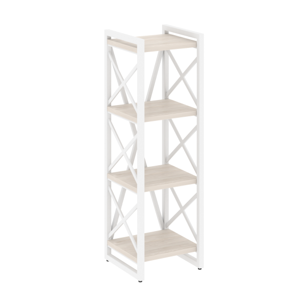Стеллаж на регулируемых опорах-4 полки VR.L-MST.O-4.4 400x400x1280 (Денвер Светлый/Белый металл)