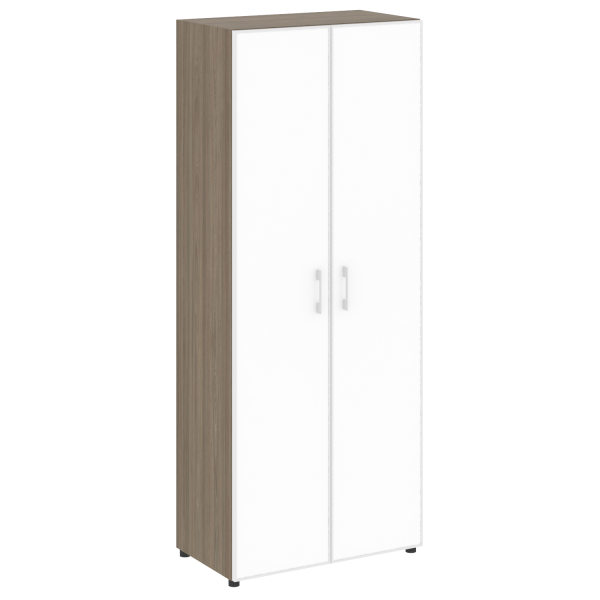 Шкаф для документов со стеклом белым LT.ST-1.10 R White (Вяз Благородный)