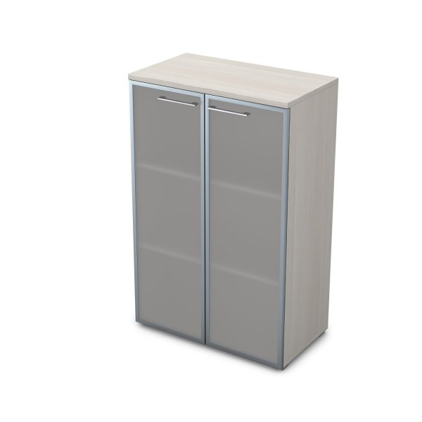 Шкаф средний со стеклом Gloss line 9НШ.017.6 800x450x1245 (Ivory)