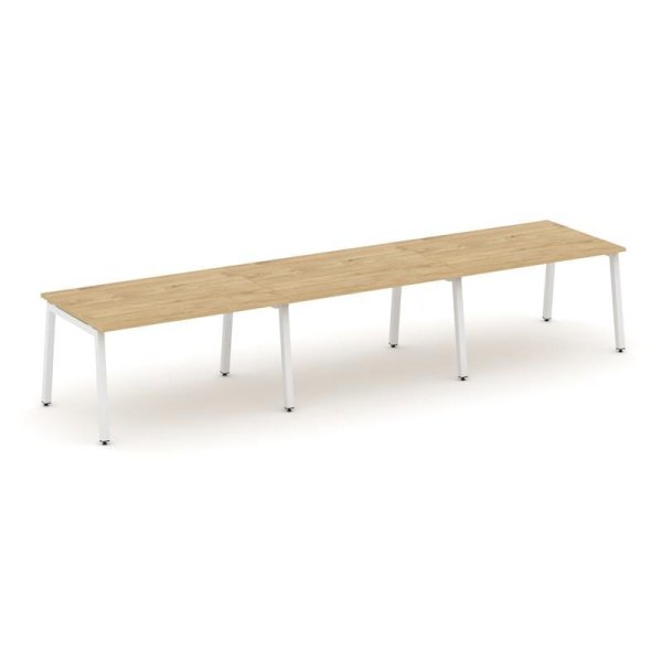 Стол переговорный SN-5A.SPRG-024.3 (4740х980х750) (Тиквуд Светлый/Металл Белый)