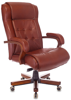 Кресло руководителя T-9926WALNUT светло-коричневый Leather EiCHel кожа крестов. металл/дерево