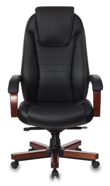 Кресло руководителя T-9923WALNUT черный кожа крестов. металл/дерево