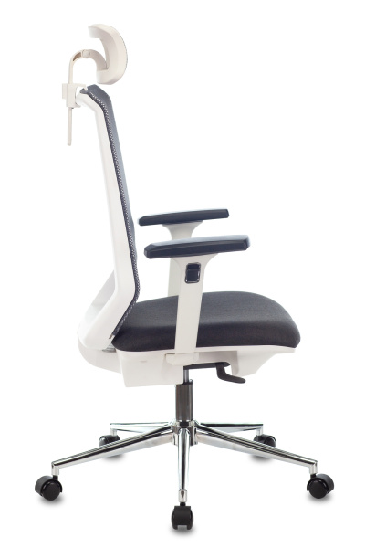 Кресло руководителя MC-W612N-H темно-серый TW-04 38-417 с подголов. крестов. металл хром пластик бел