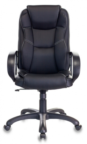 Кресло руководителя CH-839 черный Leather Black эко.кожа крестов. пластик