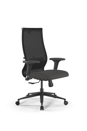 Кресло для руководителя Метта SynchroSit 10 B2-165D - T+Bahama /Kb00/Wh12/D02P(M20.B11.G19.W02) (Темно-серый | Черный)