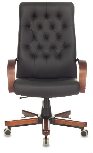 Кресло руководителя T-9928WALNUT/ECO черный эко.кожа крестов. металл/дерево