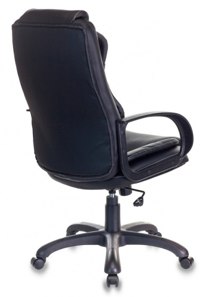 Кресло руководителя CH-839 черный Leather Black эко.кожа крестов. пластик