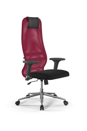 Кресло для руководителя Метта Sit 8 B1-8D - X1+UMF(X1) /Uh00/Wh00/D02P(M09.B23.G18.W01) (Красный | Черный)